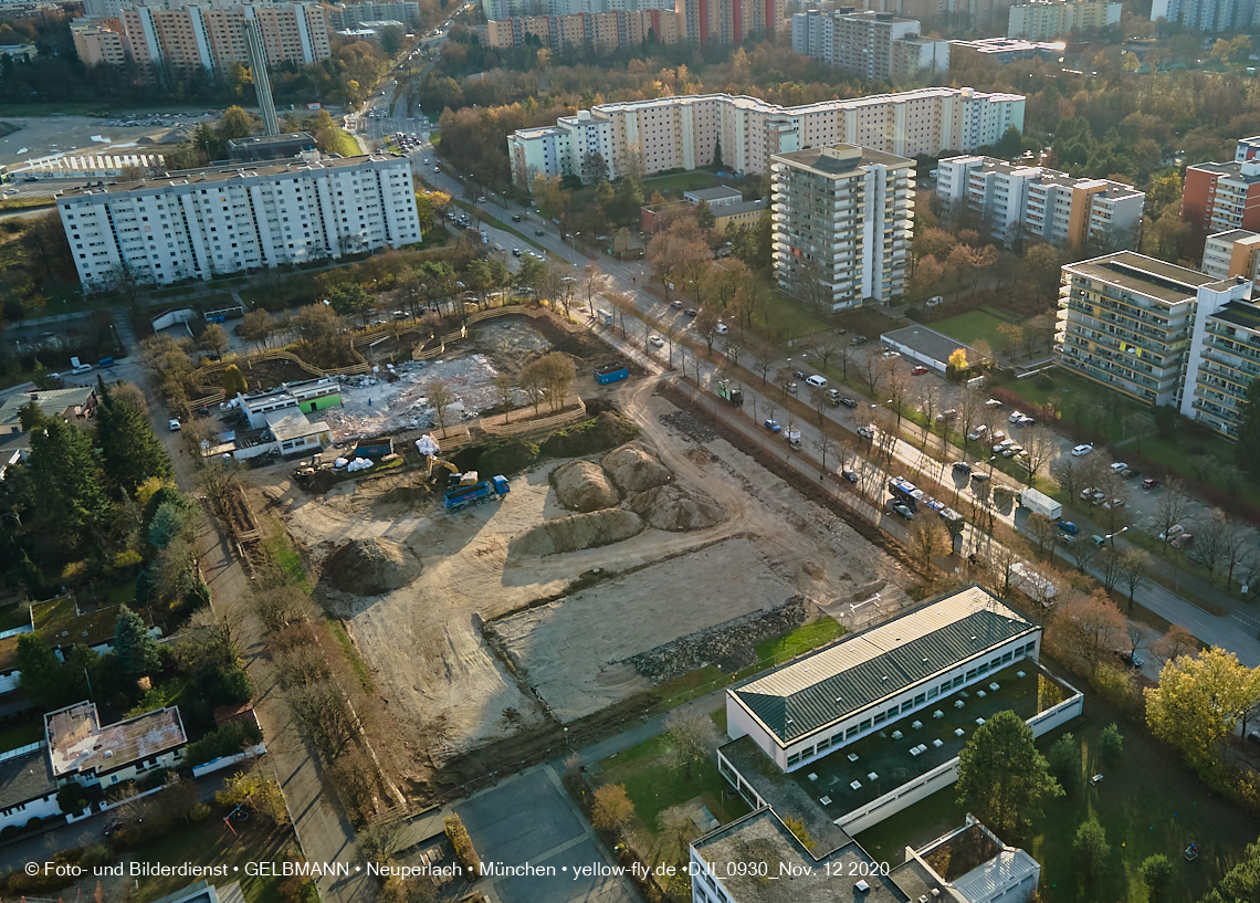 12.11.2020 - Baustelle der neuen Grundschule am Karl-Marx-Ring in Neuperlach